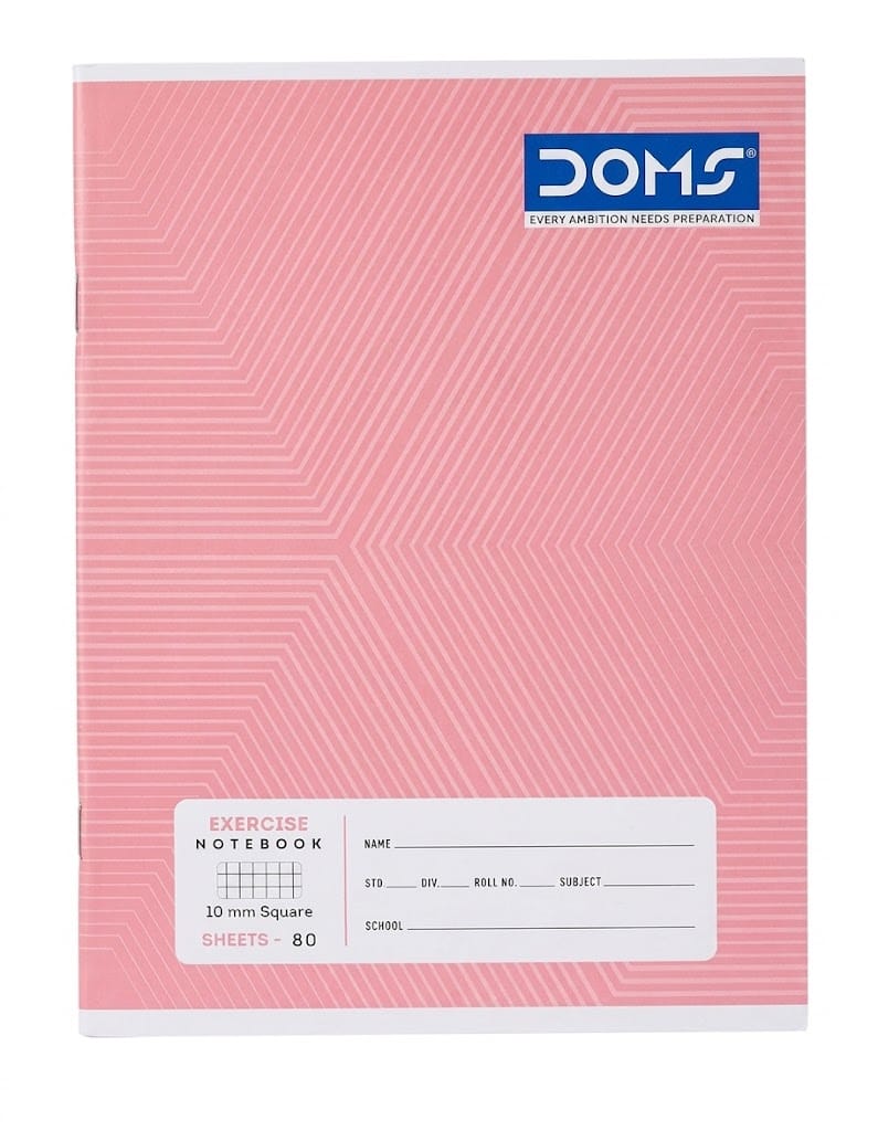 DOMS 10mm Square Exercise Notebook – 80 Sheets