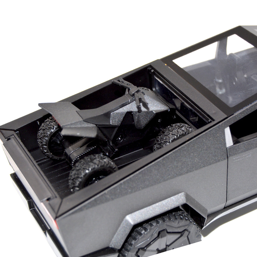 Tesla Cybertruck With Quad Bike Model 1:24 Scale (3 Assorted Colors, Sold As Single)