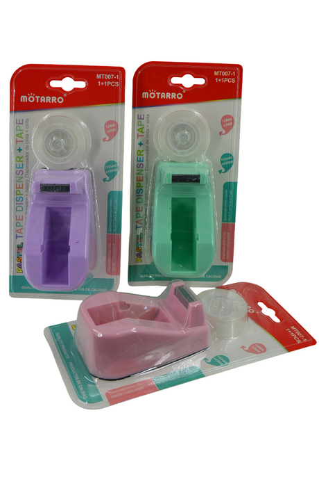 Motaro Pastel Tape Dispenser (Assorted Designs, Sold as Single)