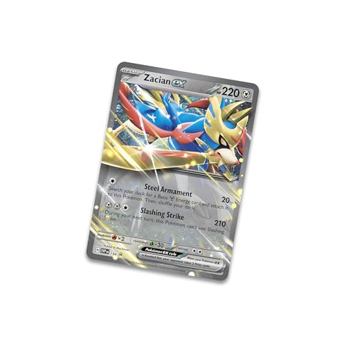 Pokemon TCG: Slashing Legends Tin – Zacian Ex (1 Foil Promo Card & 4 Booster Packs)