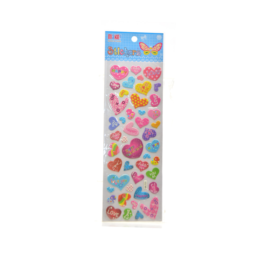 Love Heart Puffy Stickers A
