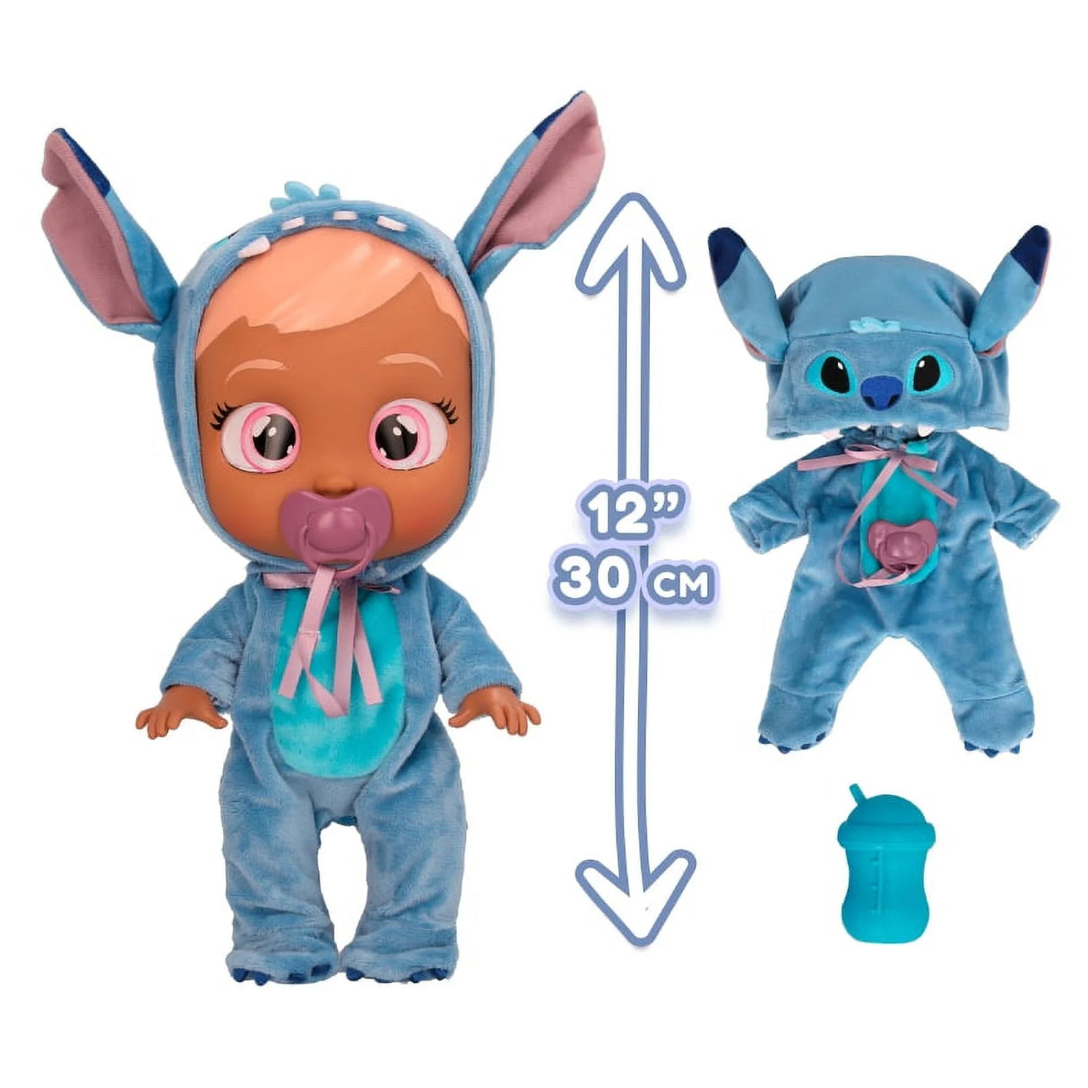 Cry Babies Disney Stitch -12" Baby Doll Stitch Themed Pajamas for Girls and Kids 18M and up
