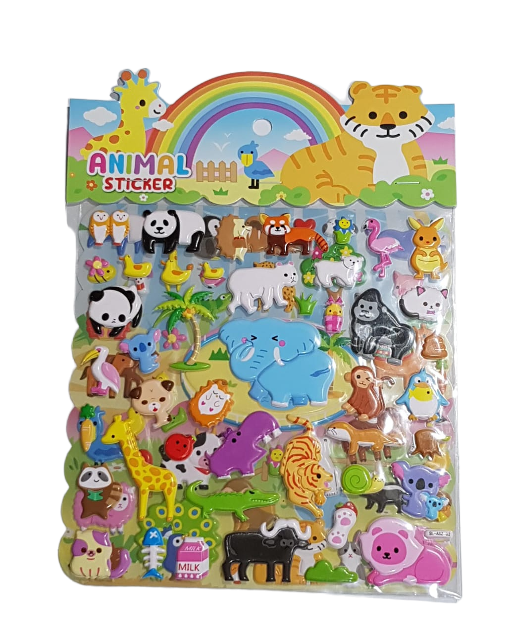 Cute Animal 3D Puffy Sticker Set (Assorted Colors, Sold As Single)