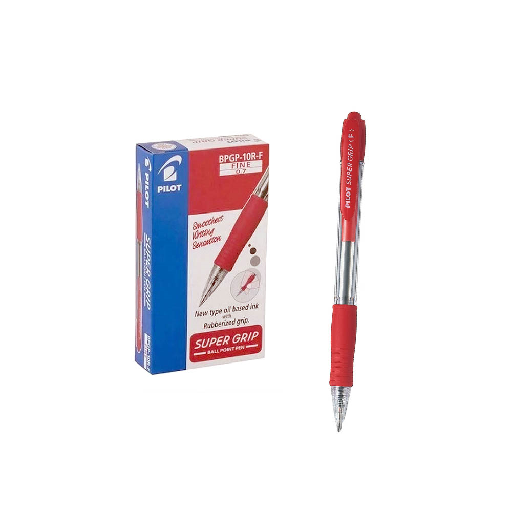 Pilot Super Grip Clicker – Ball Pen (Red)
