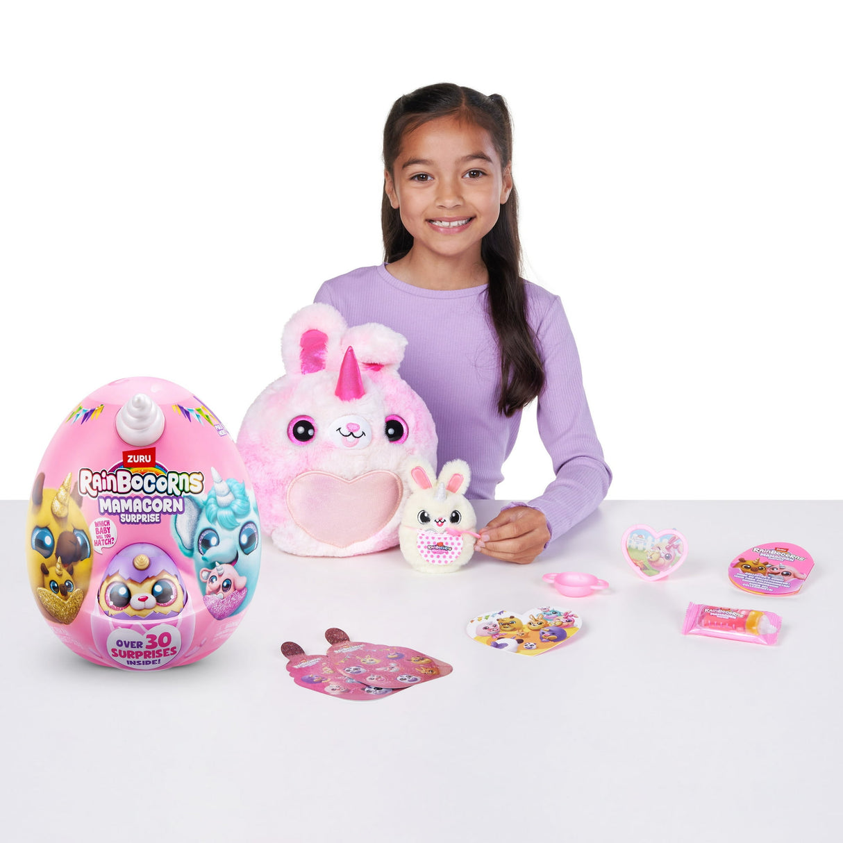 Rainbocorns Mamacorn Surprise - Magical Mama Unicorn Plush Egg with Mystery Baby and 30+ Surprises - Assorted