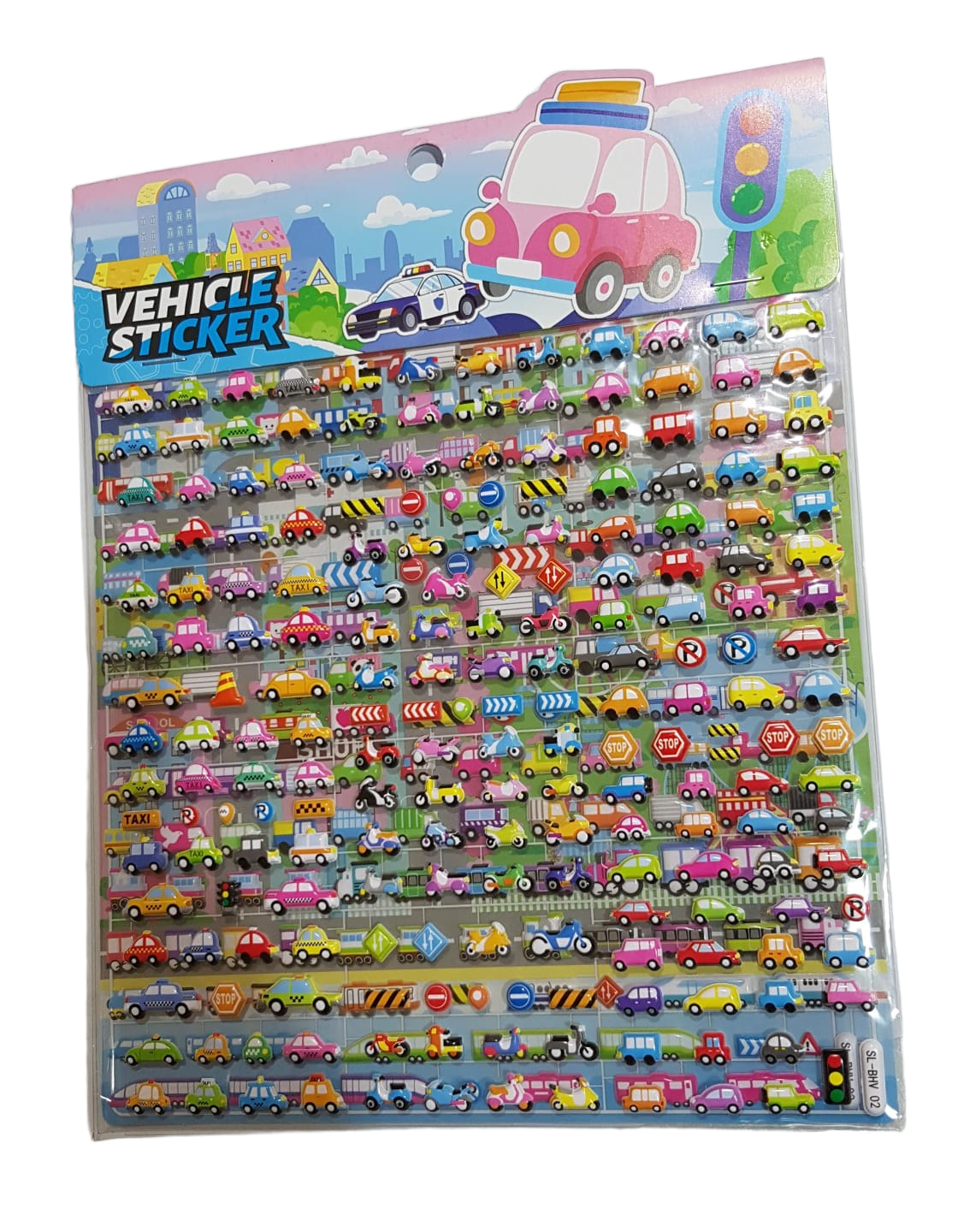 Vehicle Puffy Sticker Double Sheet Assorted Set of 2