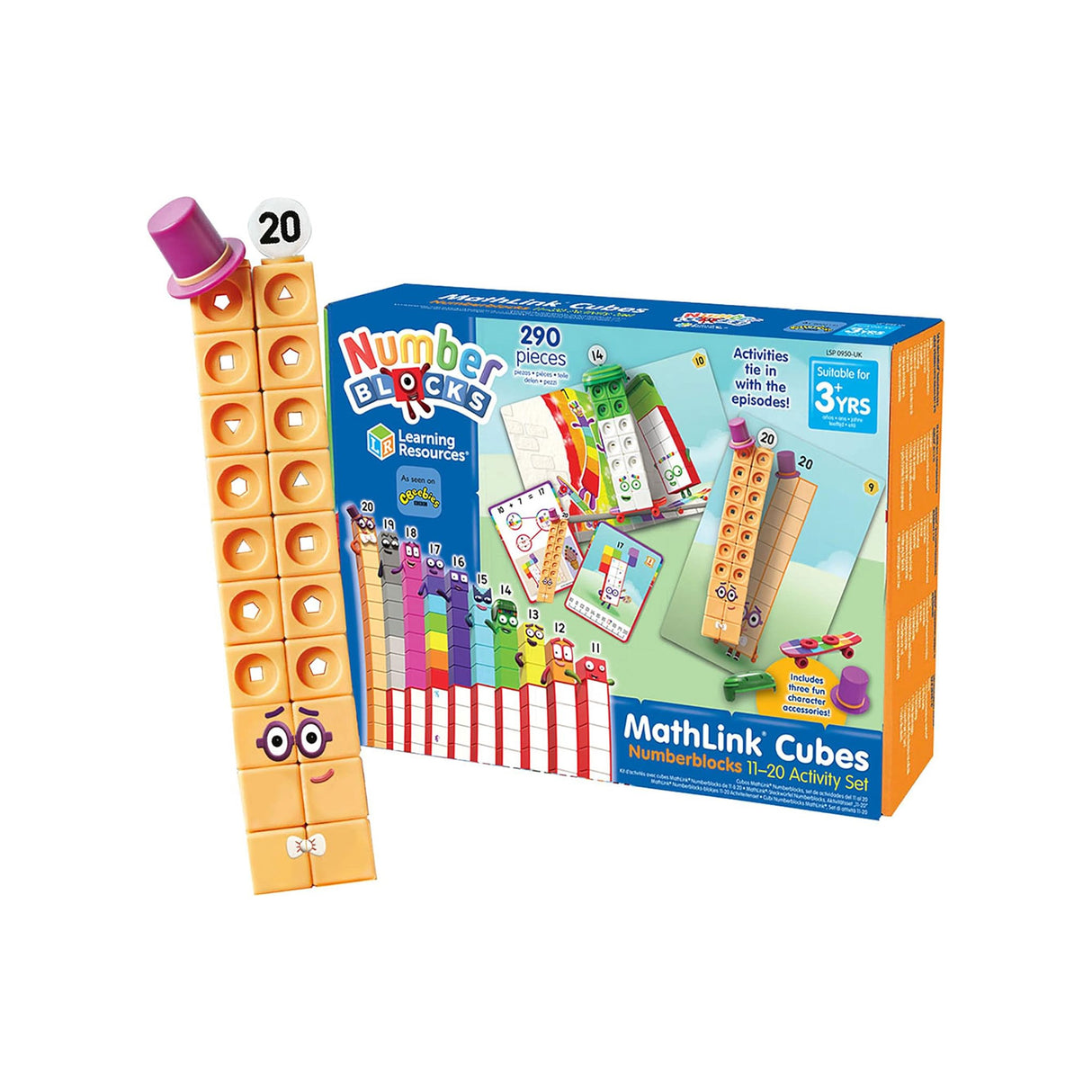 Learning Resources MathLink Cubes Numberblocks 11-20 Activity Set