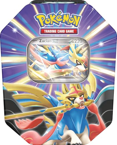 Pokemon TCG: Slashing Legends Tin – Zacian Ex (1 Foil Promo Card & 4 Booster Packs)