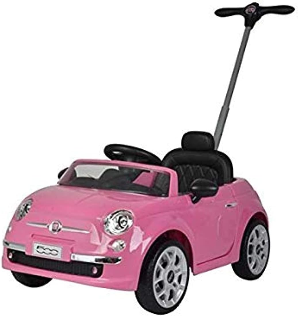 FIAT 500-Style Push Car for Toddlers – Pink