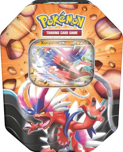 Pokemon TCG: Slashing Legends Tin – Koraidon Ex (1 Foil Promo Card & 4 Booster Packs)