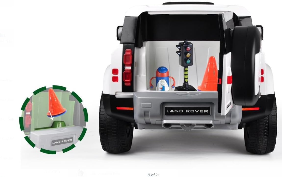 Land Rover Defender Ride On Truck with Remote Control 12V White