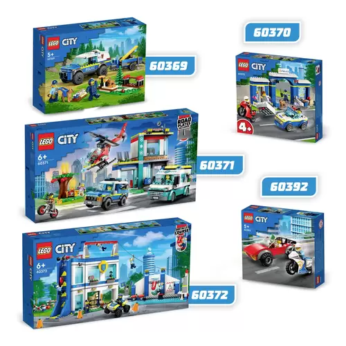 LEGO 60369 City Mobile Police Dog Training Set SUV Toy Car with Trailer Obstacle Course and Puppy Figures Animal Playset for Boys and Girls Aged 5