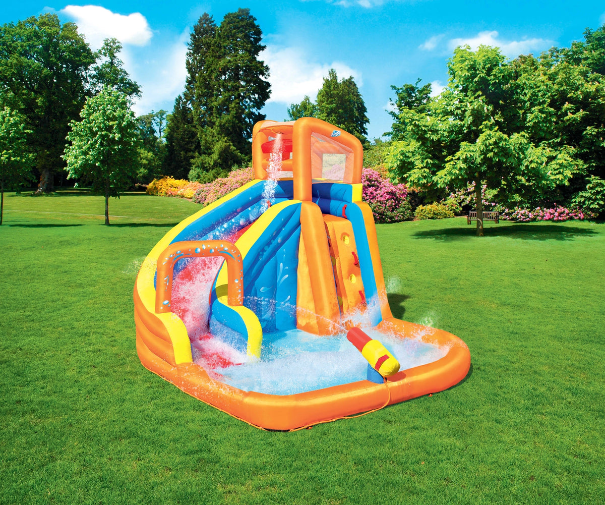 Bestway Turbo Splash Inflatable Water Park with Slide, Climbing Wall & Splash Pool – 53301