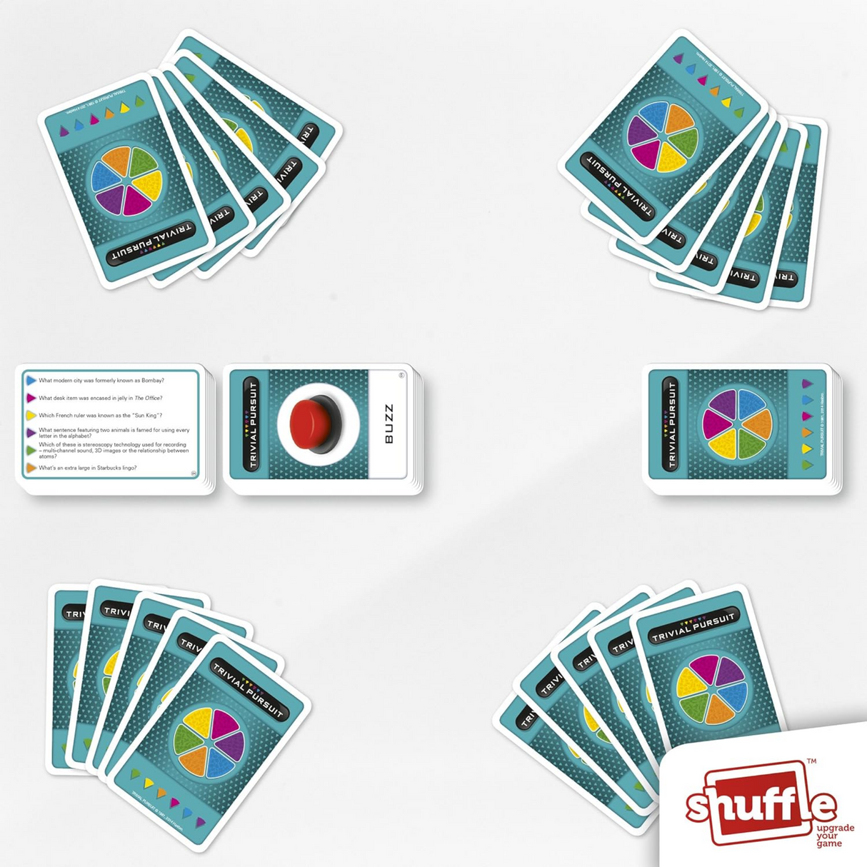 Shuffle Trivial Pursuit Card Game