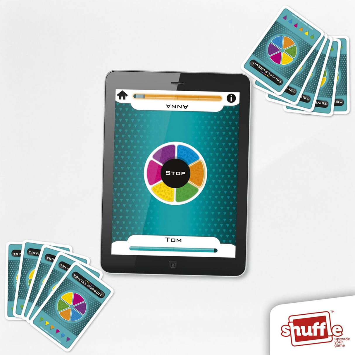 Shuffle Trivial Pursuit Card Game