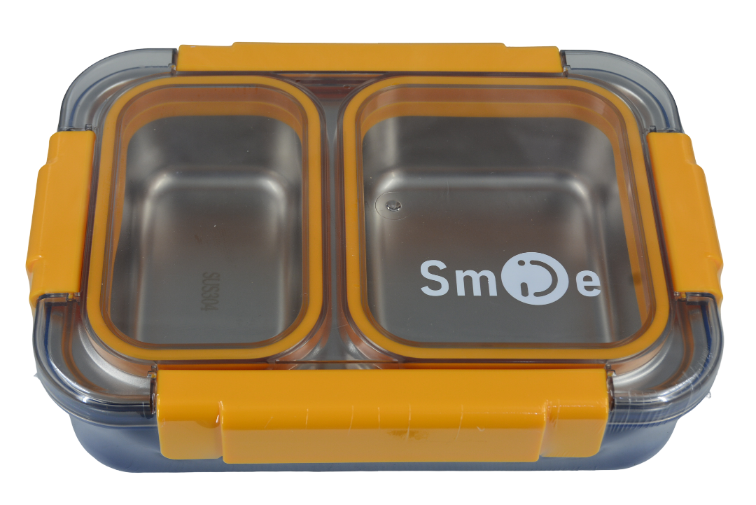 Smile Stainless Steel Lunch Box (Assorted Designs, Sold as Single)