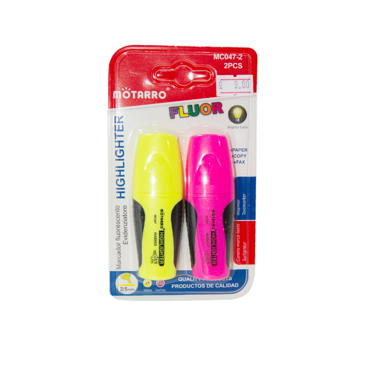 Motarro Highlighter – Yellow & Pink 2-Piece Pack