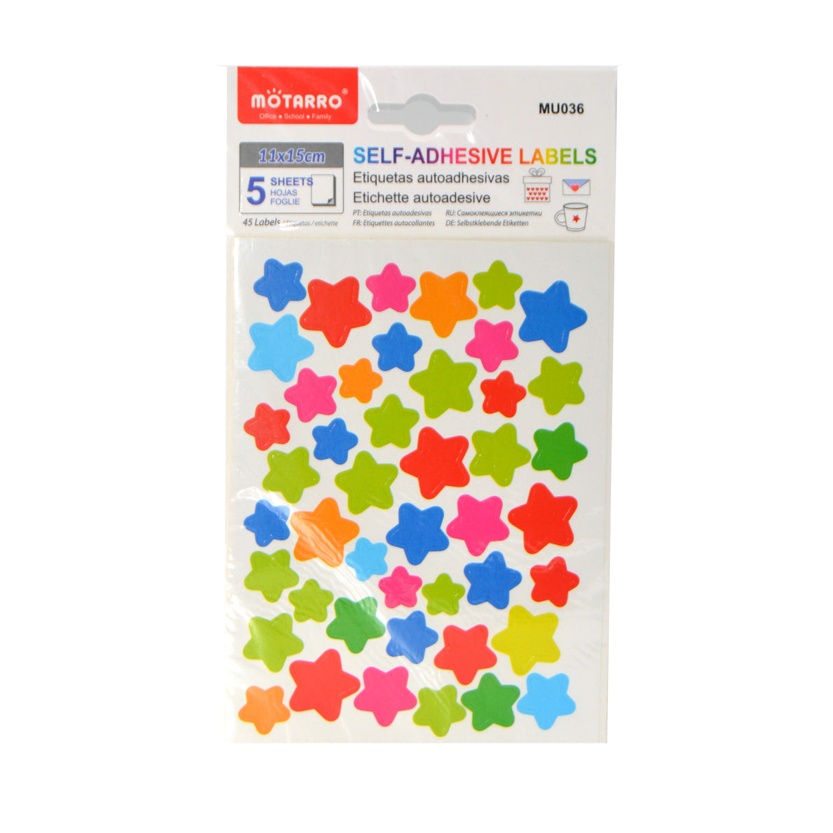 Motarro Self-Adhesive Labels 11x15cm – 5 Sheets (Stars)