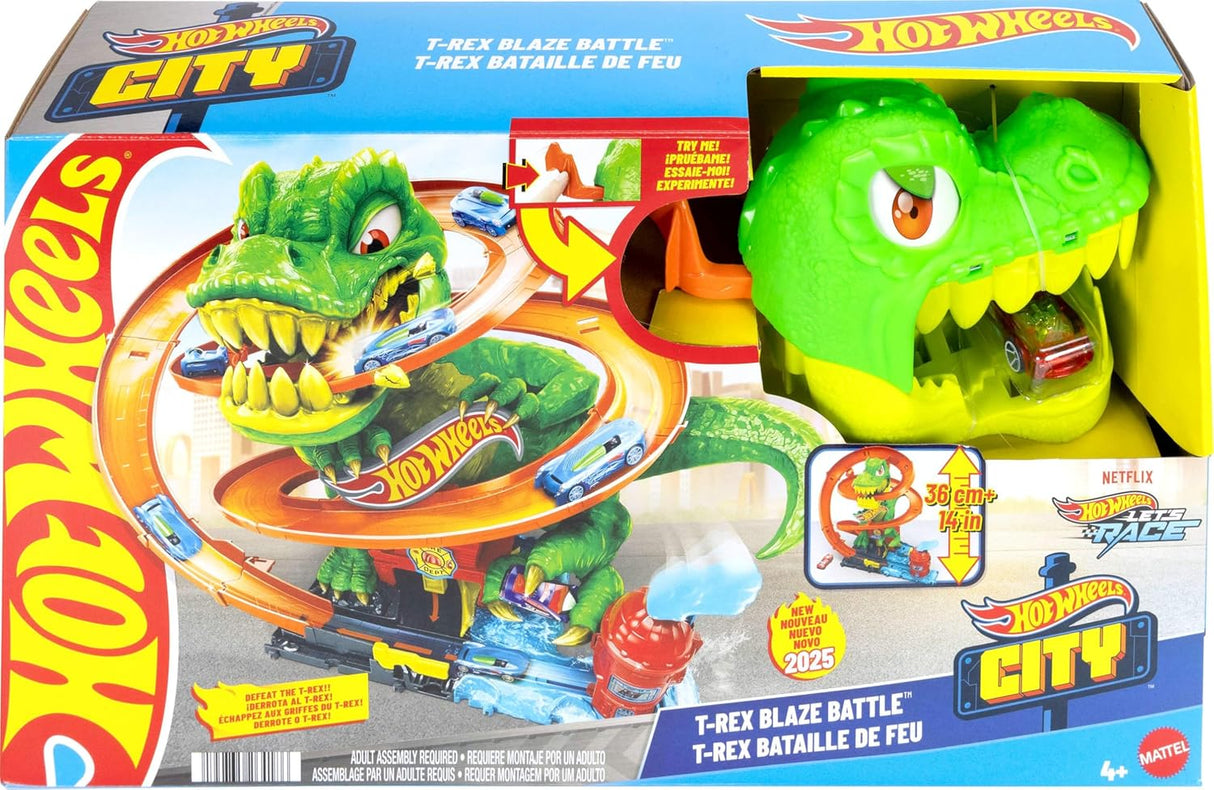 Hot Wheels City T Rex Blaze Battle Playset