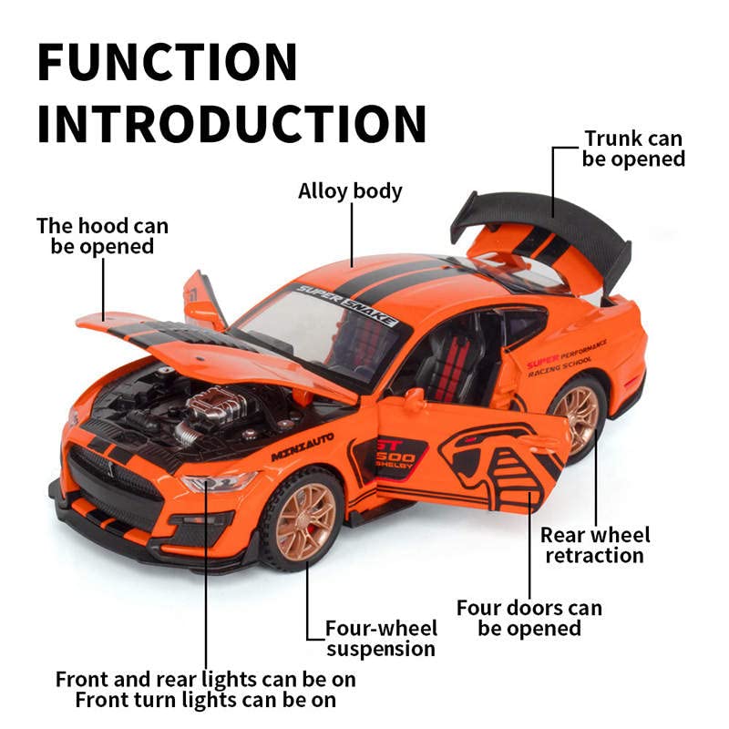 Ford Mustang Shelby Gt500 Model 1:24 Scale (4 Assorted Colors, Sold As Single)