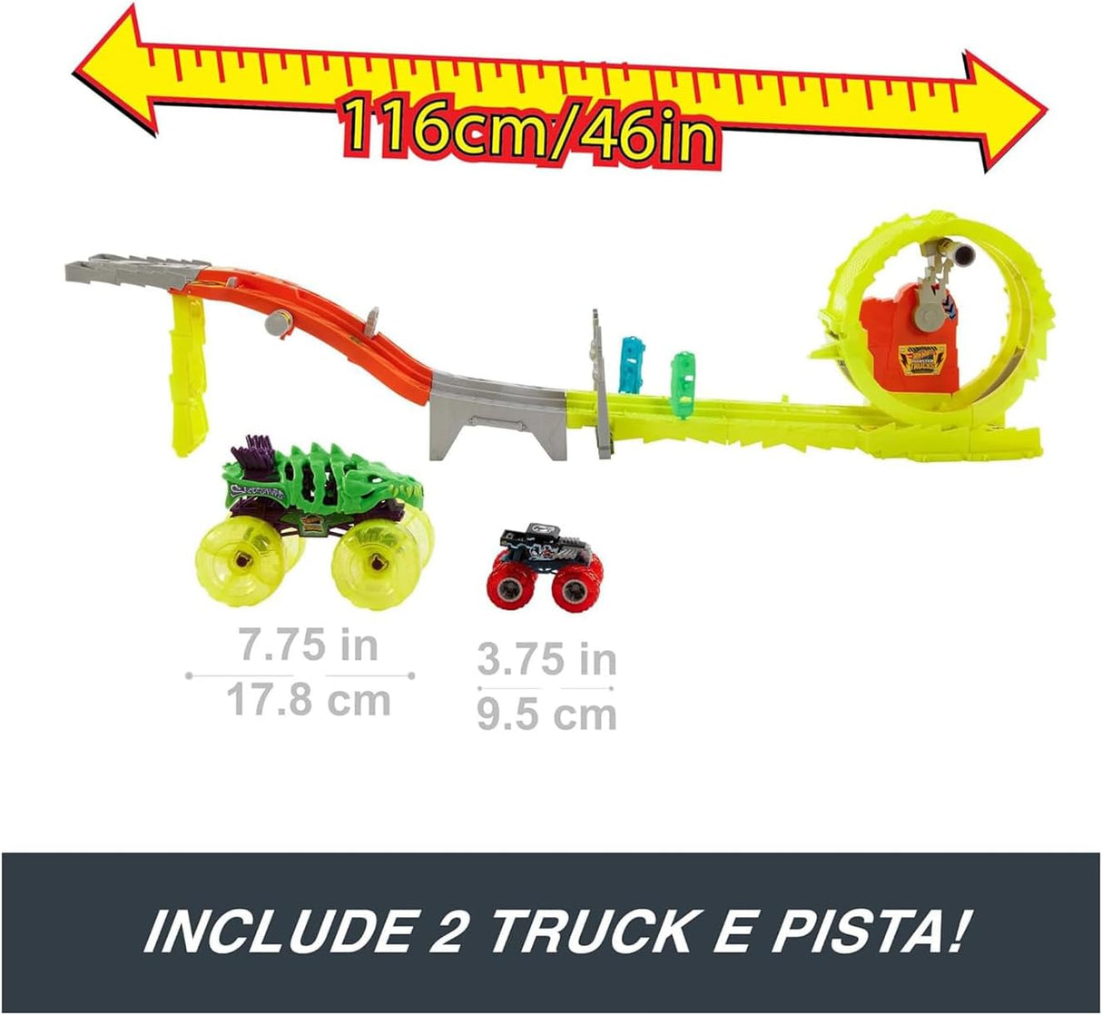 Hot Wheels Monster Trucks Charge & Chase Challenge Track Set