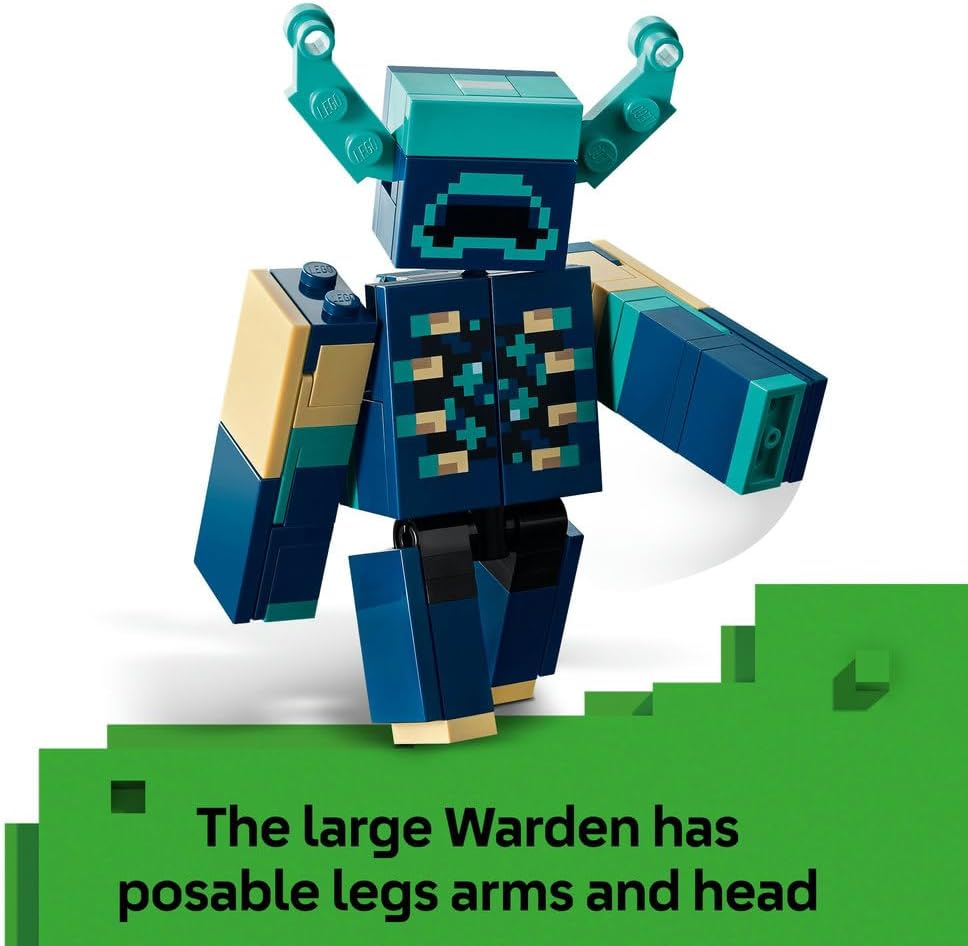 LEGO Minecraft The Warden Encounter - Building Toy with Silent Ranger Minifigure and Posable Mob Figure - TNT Function for Rockfall - Collectible Gift for 7+ Year Old Boys & Gaming Fans - 21274