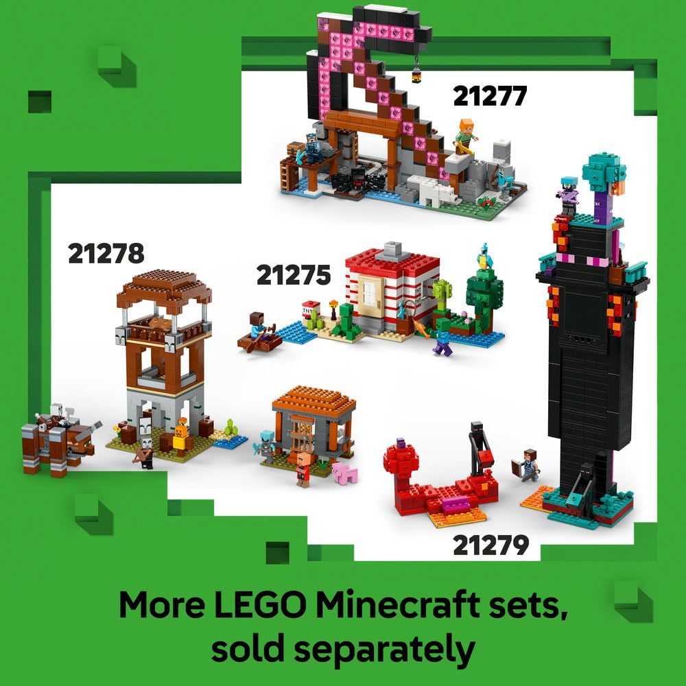 LEGO Minecraft The Warden Encounter - Building Toy with Silent Ranger Minifigure and Posable Mob Figure - TNT Function for Rockfall - Collectible Gift for 7+ Year Old Boys & Gaming Fans - 21274
