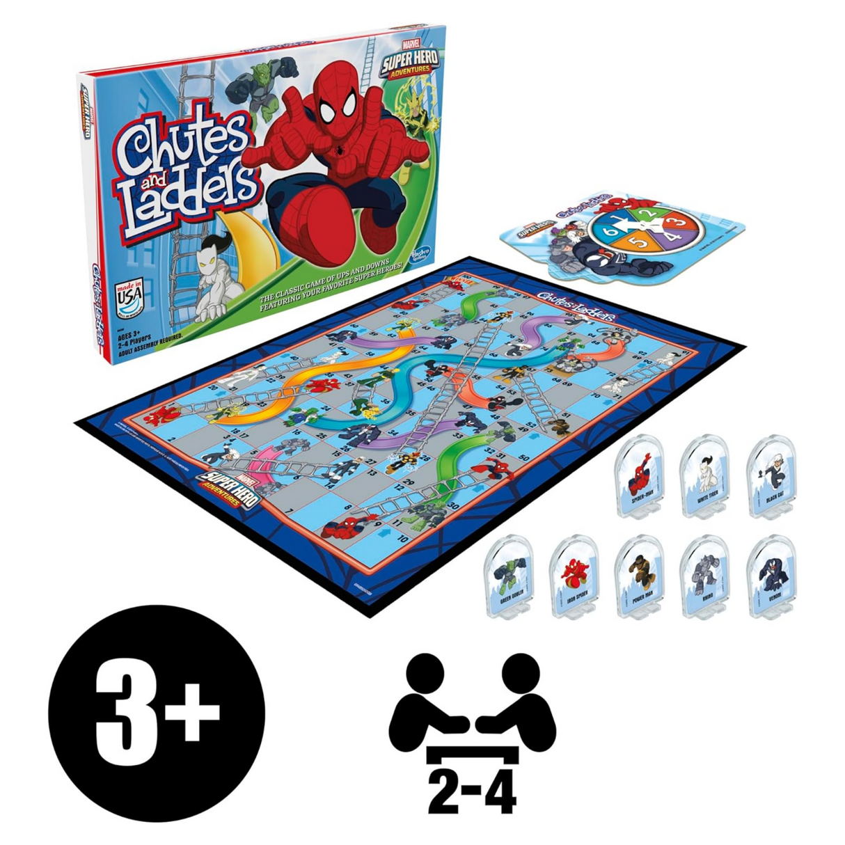 Hasbro Marvel Spider-Man Web Warriors Chutes & Ladders Game