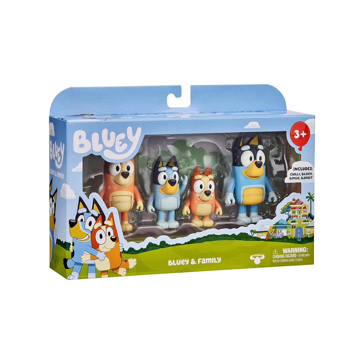 Bluey - Bluey & Family (4 Pack of 2.5-3" Poseable Figures)