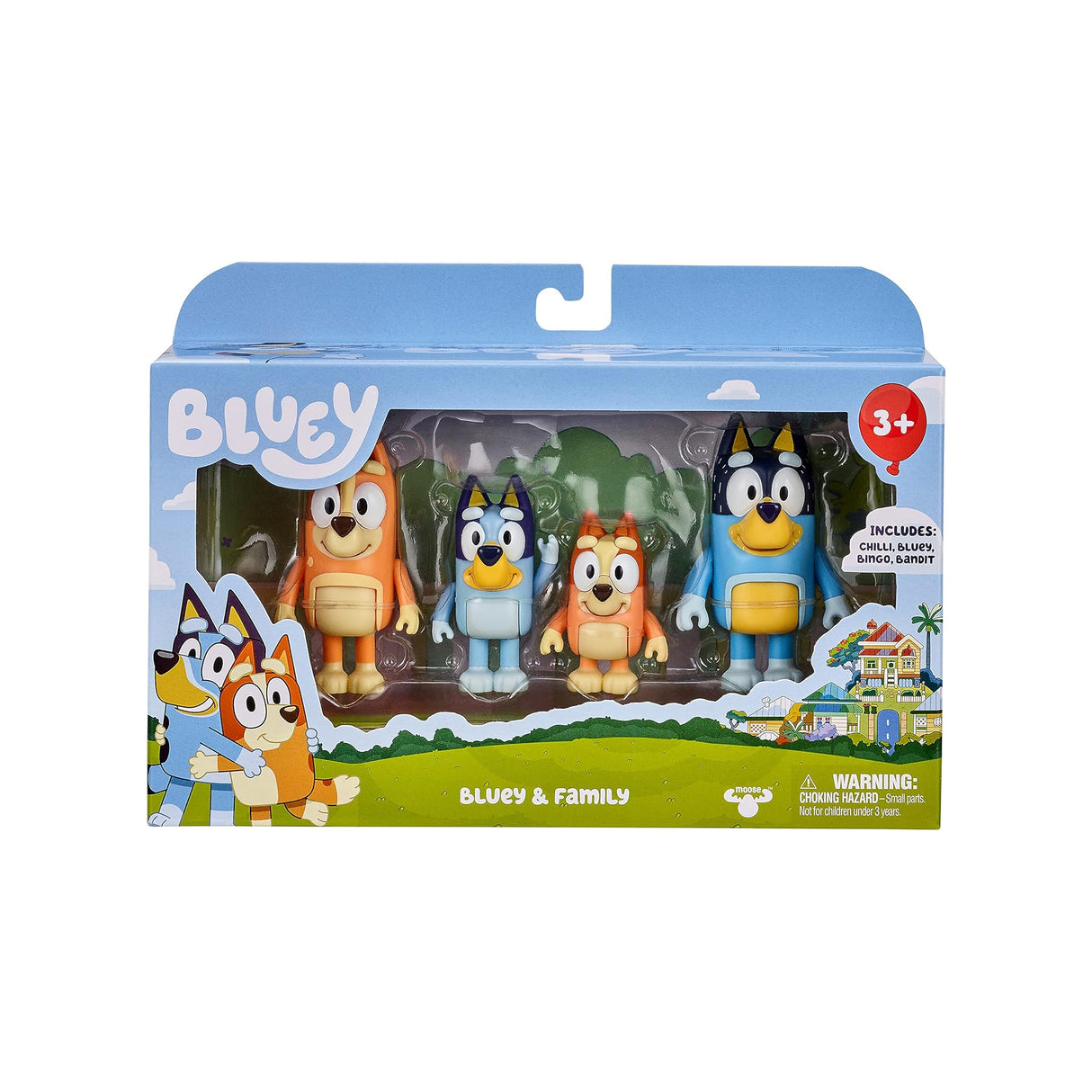 Bluey - Bluey & Family (4 Pack of 2.5-3" Poseable Figures)