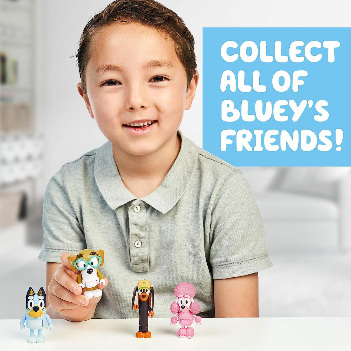 Bluey - Bluey & Friends (4 Pack of 2.5-3" Poseable Figures)