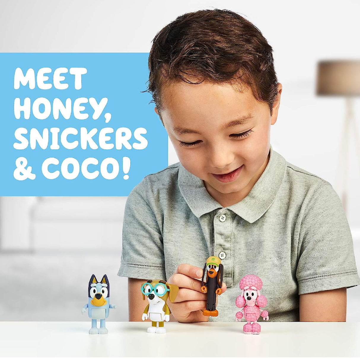 Bluey - Bluey & Friends (4 Pack of 2.5-3" Poseable Figures)