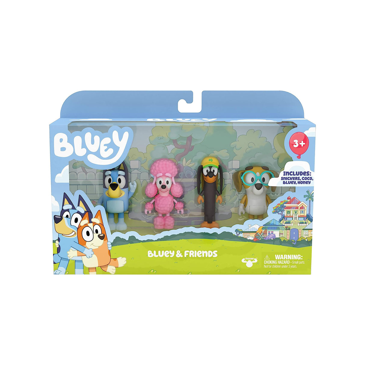 Bluey - Bluey & Friends (4 Pack of 2.5-3" Poseable Figures)