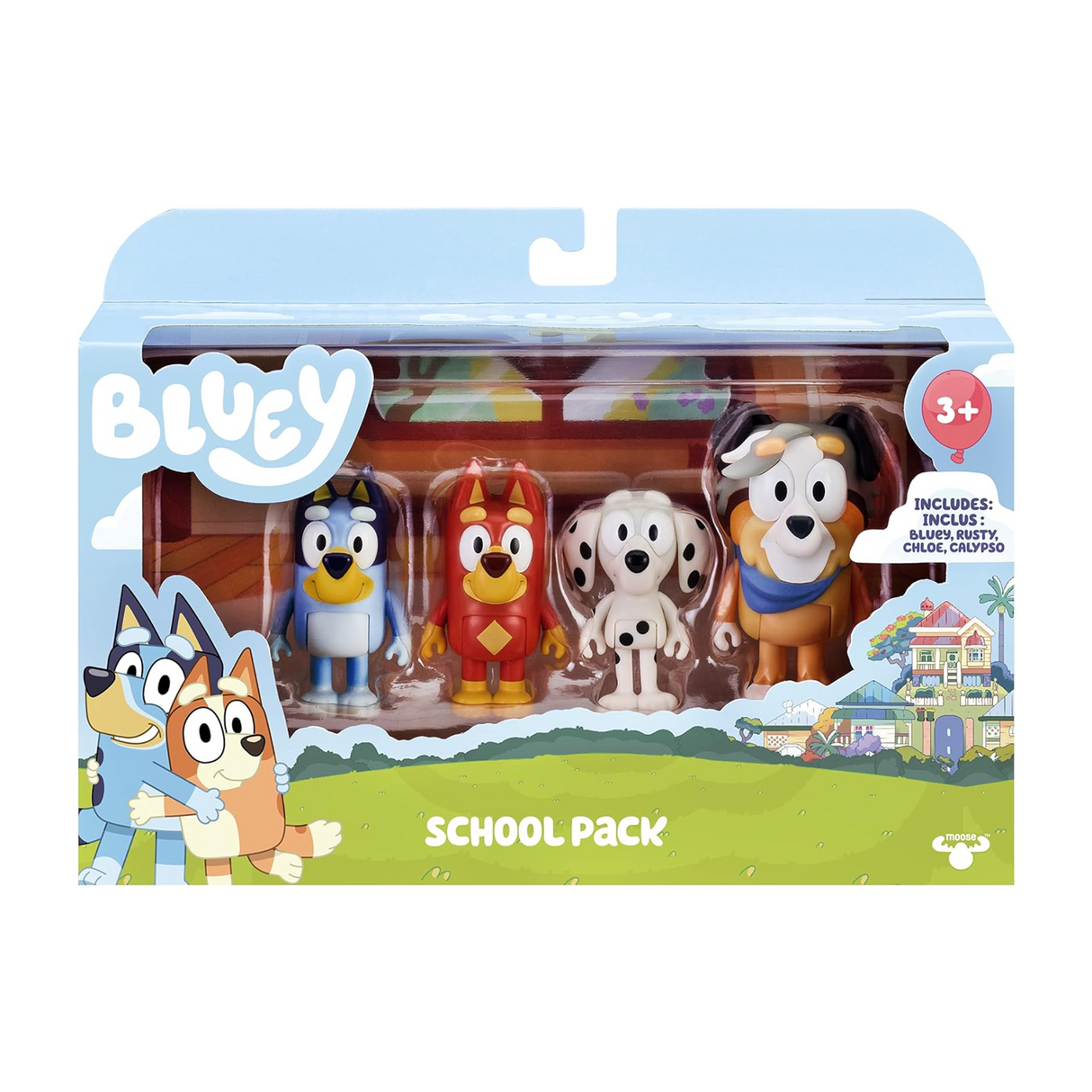 Bluey School Pack (4 Pack of 2.5-3" Poseable Figures)