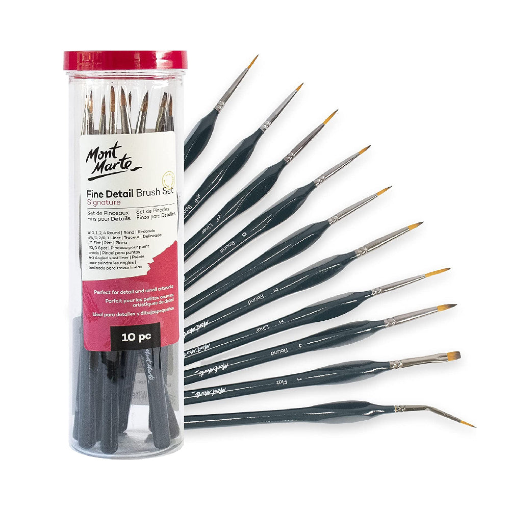 Mont Marte Fine Detail Brush Set 10pc