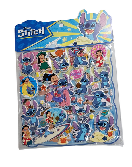 Stitch Puffy Sticker Double Sheet (Assorted Colors, Sold As Single Set)