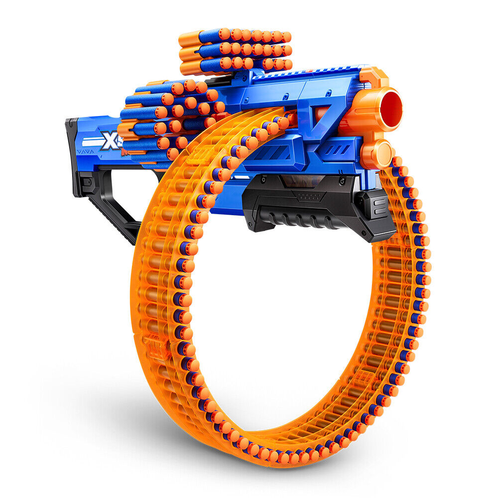 X-Shot Insanity Mega Barrel - Massive 200-Dart Capacity Drum Blaster with Pump-Action Power and 90-Foot Range - Black