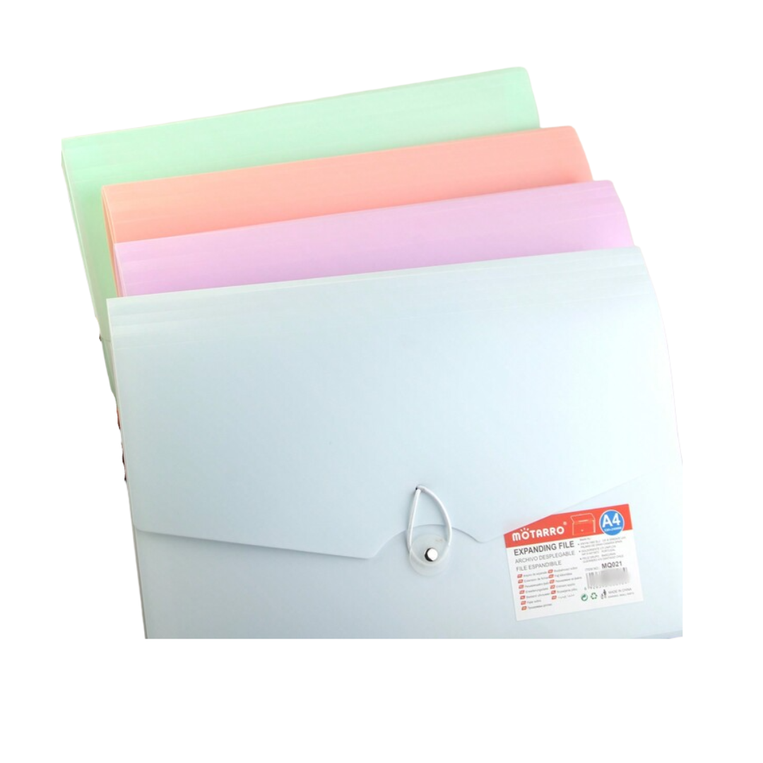 A4 Expanding File Folder – 13 Pockets(Assorted Colors, Sold As Single)