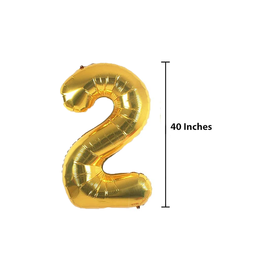 Foil Balloon Age 2 Gold 40 Inch
