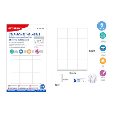 Motarro Self-Adhesive Labels 11.5 x 17CM – 5 Sheets