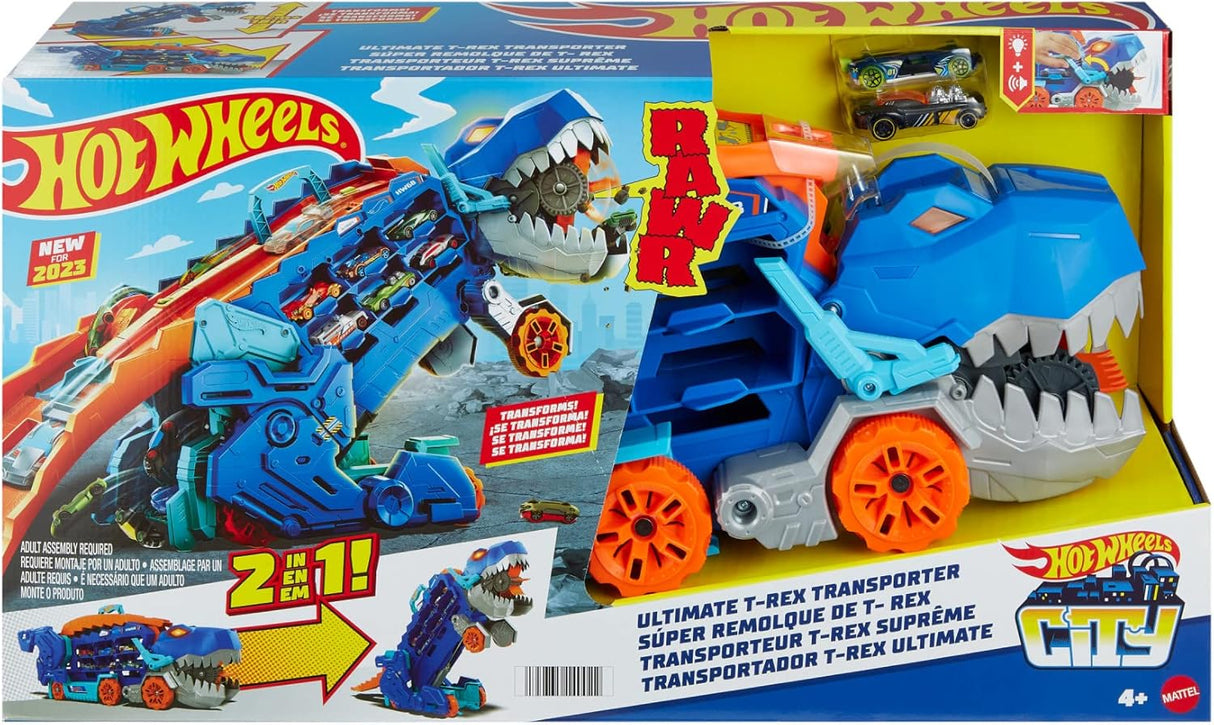 Hot Wheels City Ultimate T Rex Transporter Playset