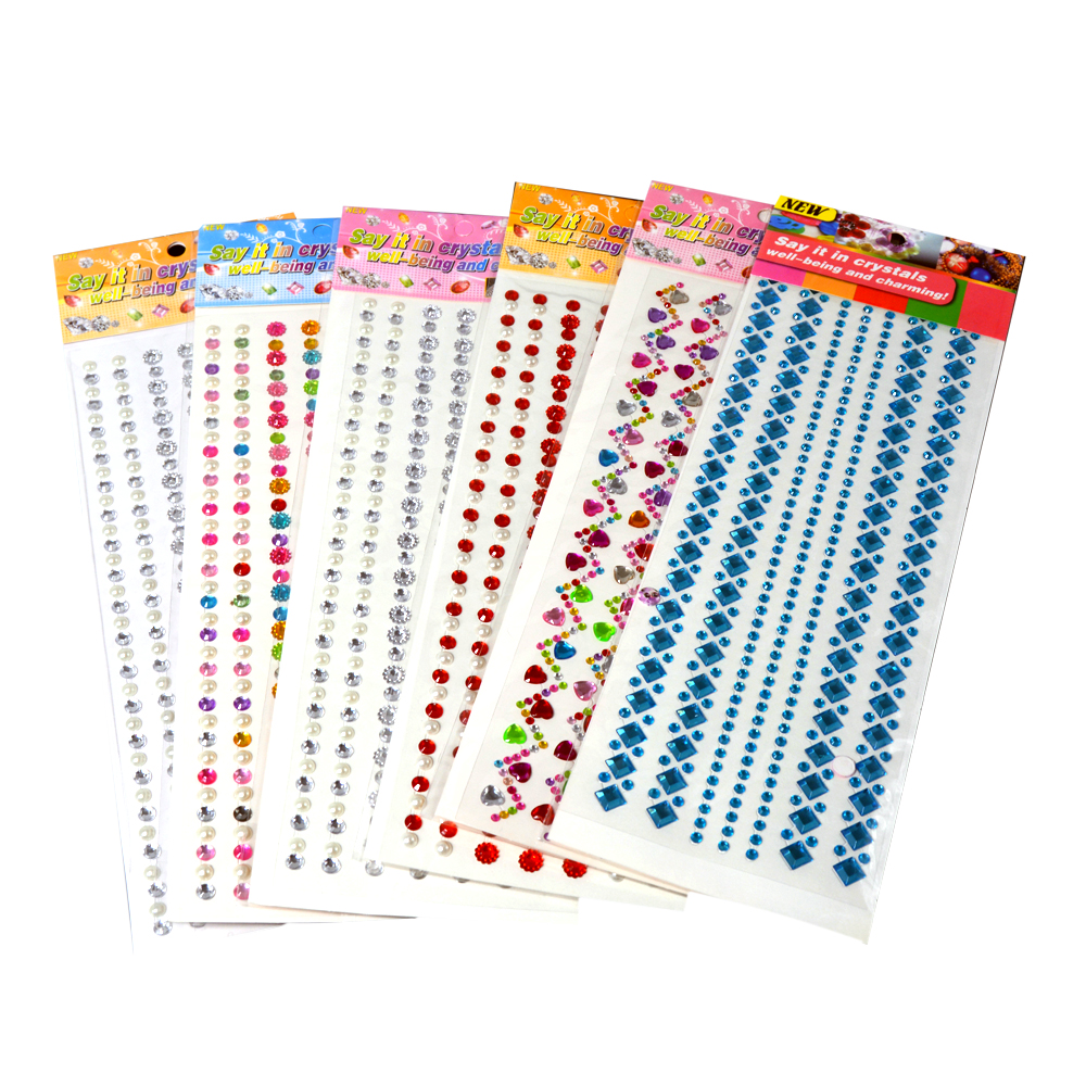 Self Adhesive Jewels Sticker Decorations Assorted