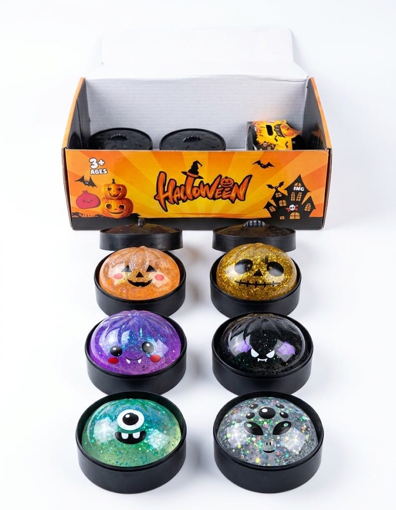 Halloween Glitter Dumpling Squishy Toy – 5 Assorted
