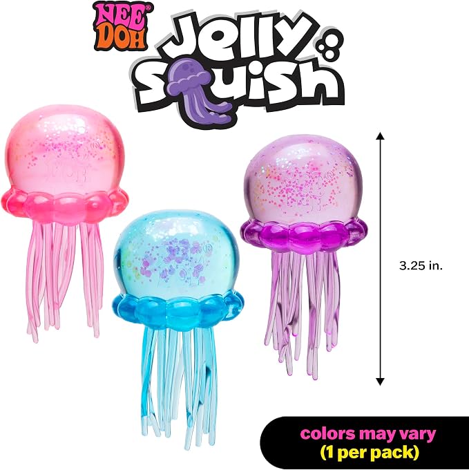 NeeDoh Jelly Squish Sensory Squeeze Toy Jellyfish Colors May Vary