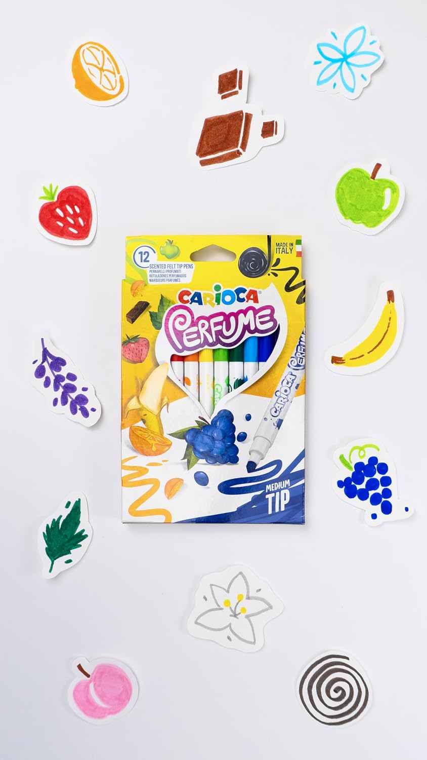 Carioca Perfume Xplosion Scented Fibre Tip Pens – Pack of 12