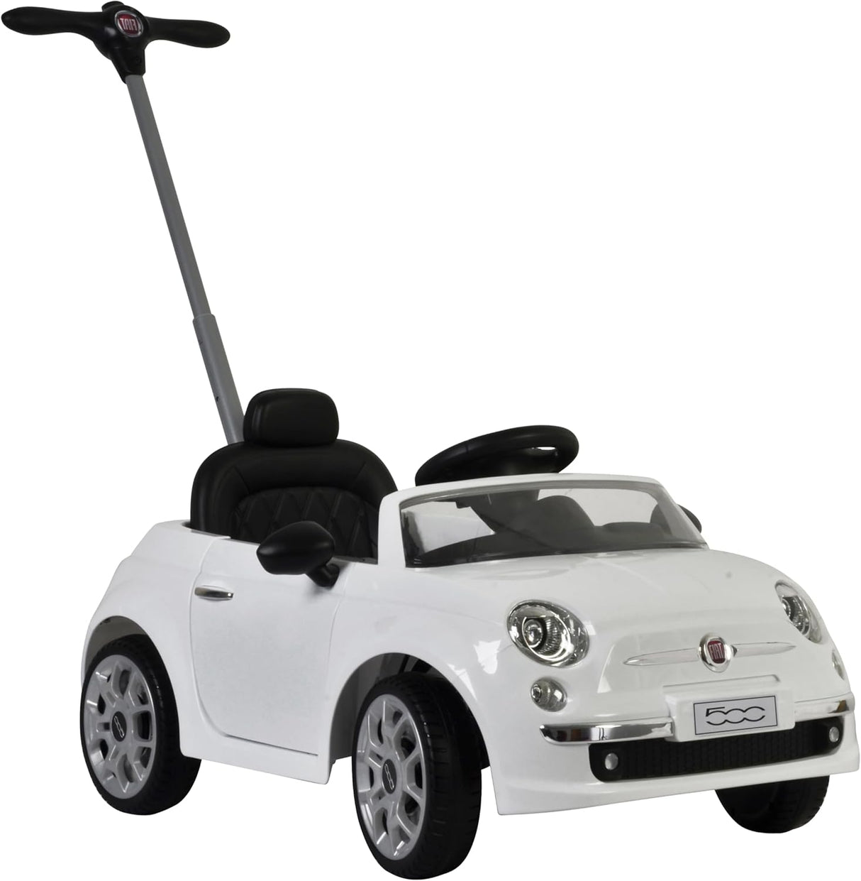 FIAT 500-Style Push Car for Toddlers – White