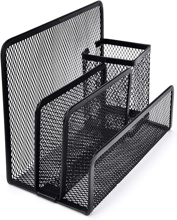 Motarro Pen Cup Multi-functional Metal Mesh Desk Organizer for Office and School