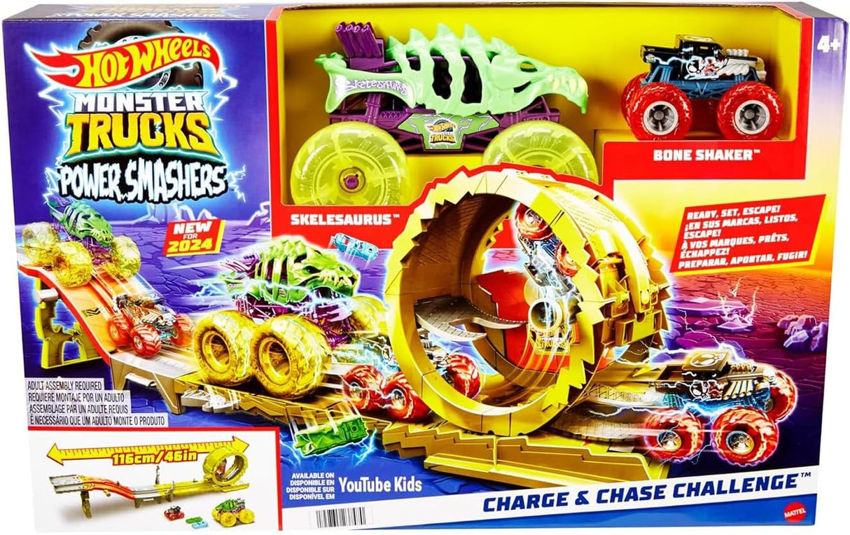 Hot Wheels Monster Trucks Charge & Chase Challenge Track Set
