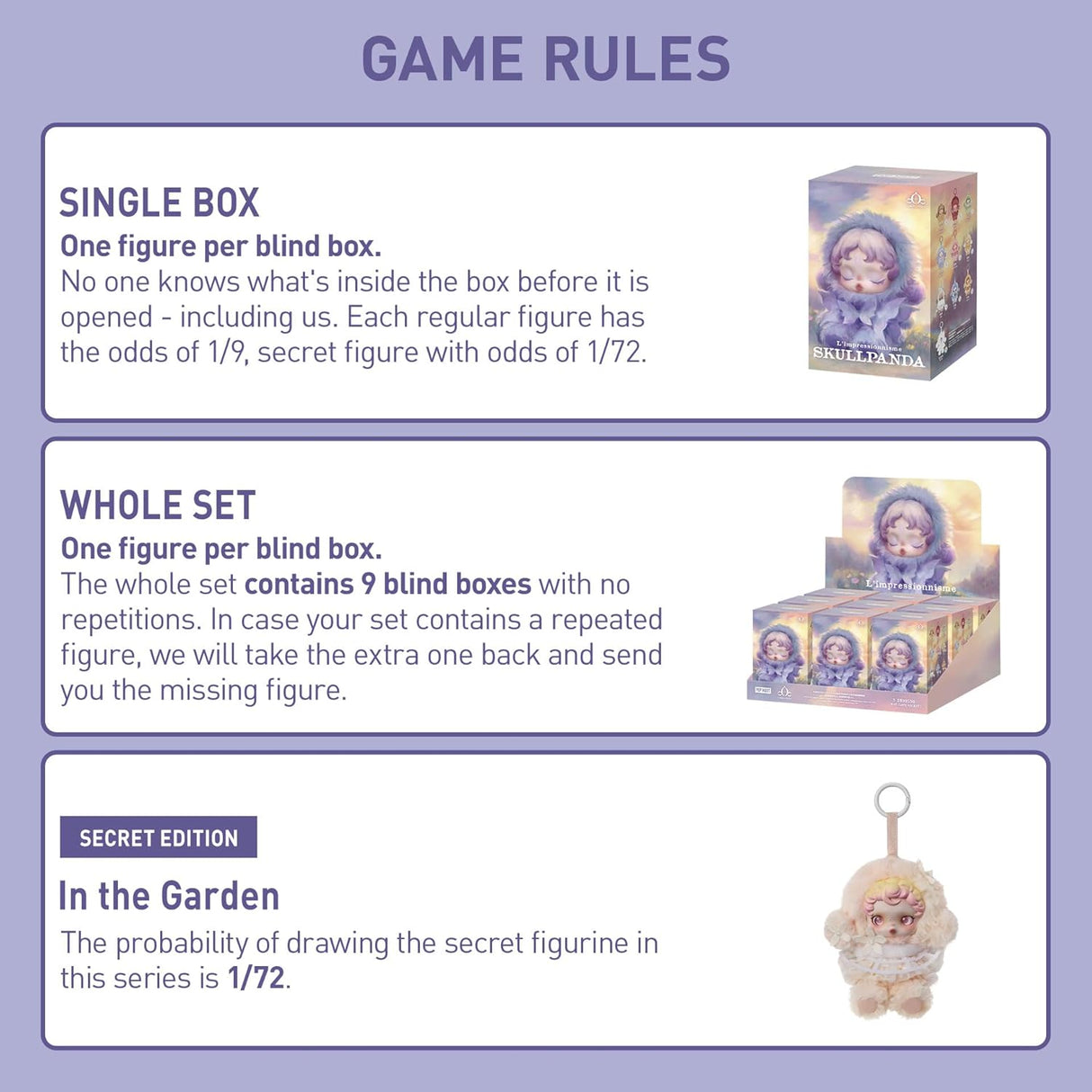 SKULLPANDA L’impressionnisme Series Plush Doll Blind Box Figures