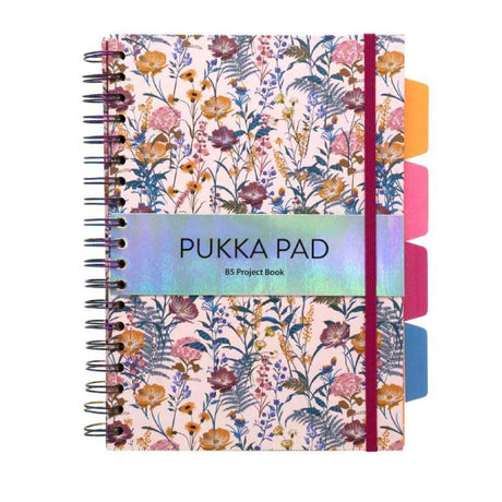 Pukka Bloom B5 Hardcover Project Book – Assorted Designs, Sold as Single